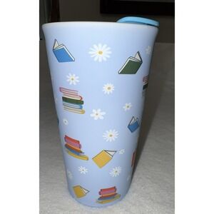 Cute Teacher Coffee Travel Mug Books Daisy Design Double Wall Ceramic 18oz Gift